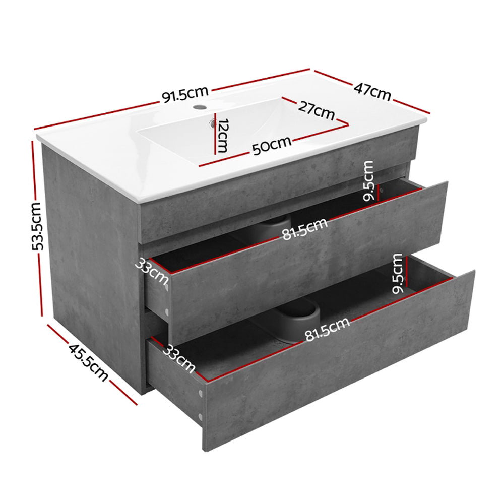 Vanity Units: Cefito Vanity Unit 915mm with Basin Grey