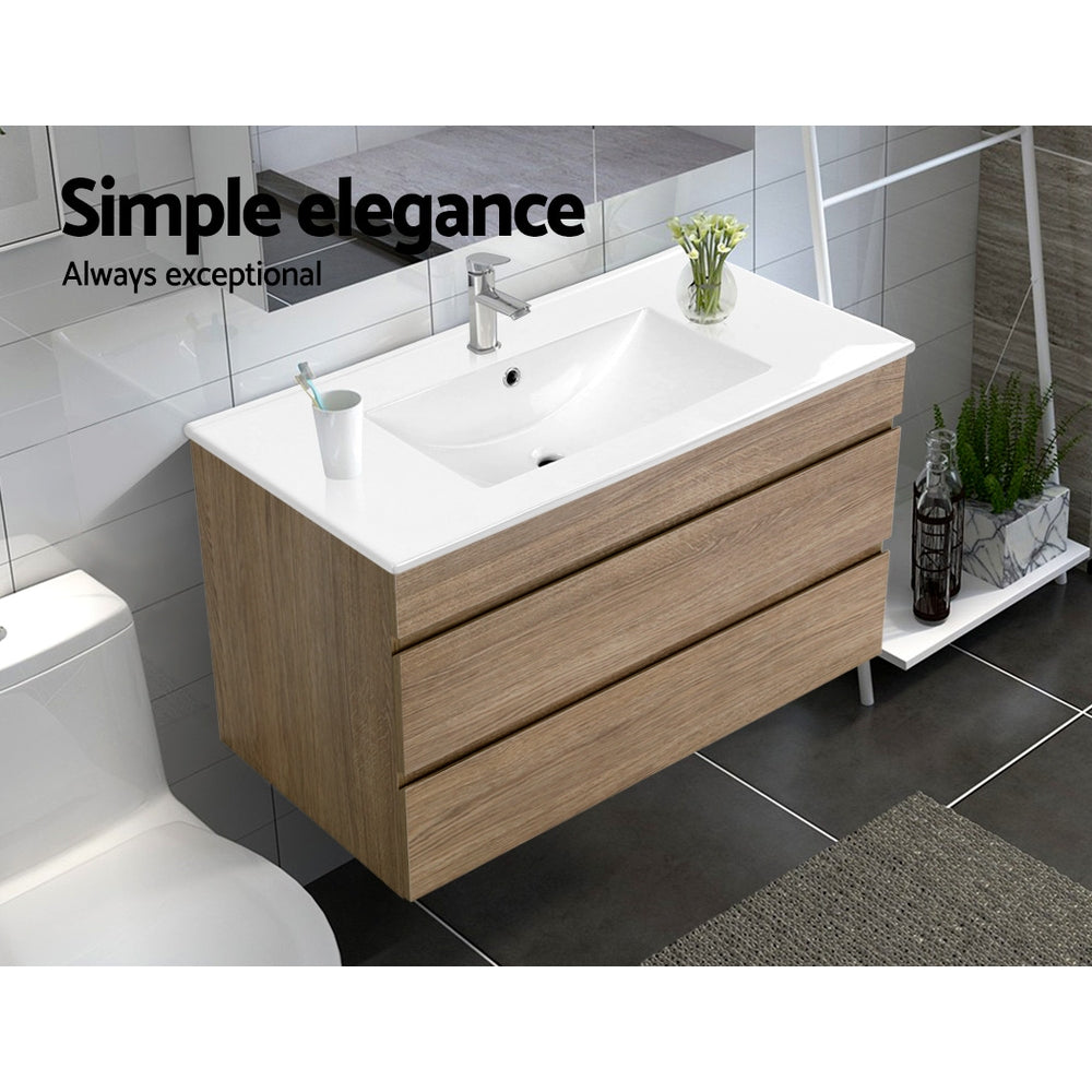 Vanity Units: Cefito Vanity Unit 915mm with Basin Oak
