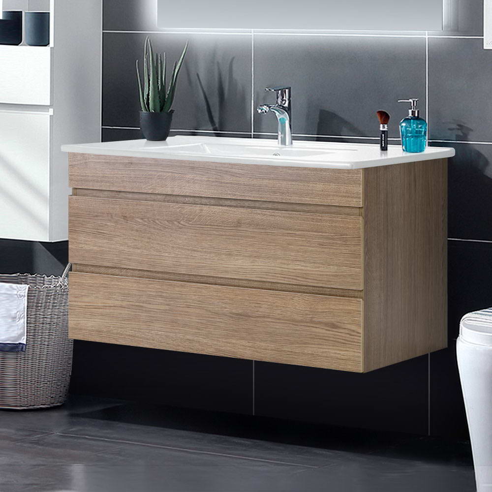 Vanity Units: Cefito Vanity Unit 915mm with Basin Oak