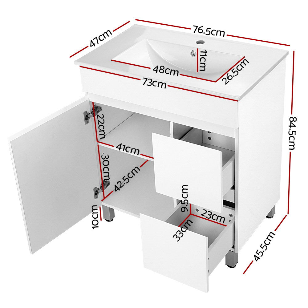 Bathroom Cabinets, Cupboards & Storage: Cefito Vanity Unit 765mm Freestanding Basin Cabinet
