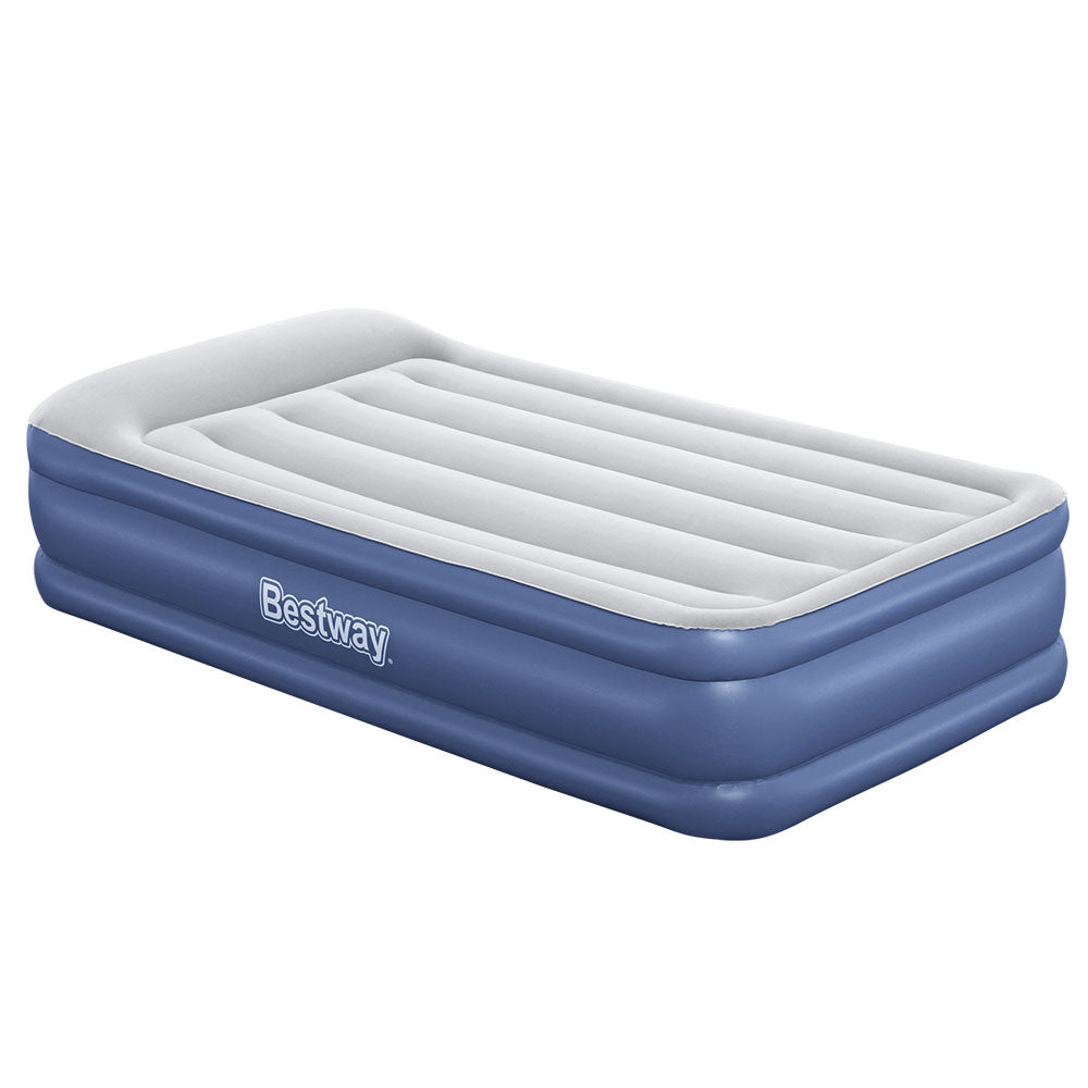 Inflatable Mattresses: Bestway Air Mattress Inflatable Bed 46cm Airbed Single Blue