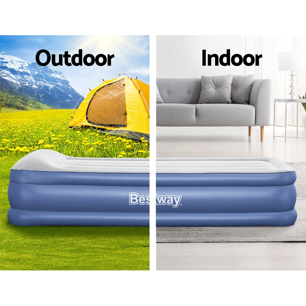 Inflatable Mattresses: Bestway Air Mattress Inflatable Bed 46cm Airbed Single Blue