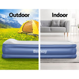 Inflatable Mattresses: Bestway Air Mattress Inflatable Bed 46cm Airbed Single Blue