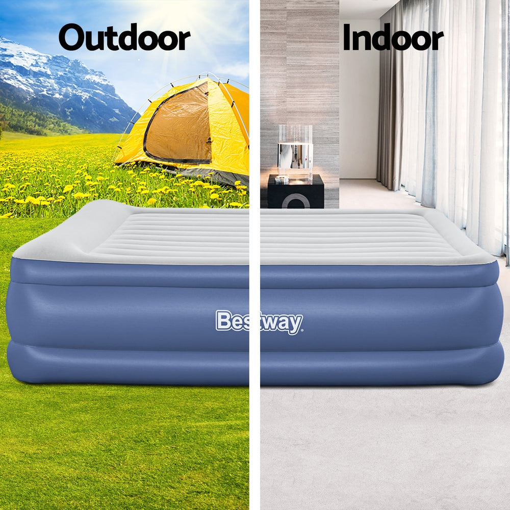 Inflatable Mattresses: Bestway Air Mattress King Inflatable Bed 56cm Airbed Blue