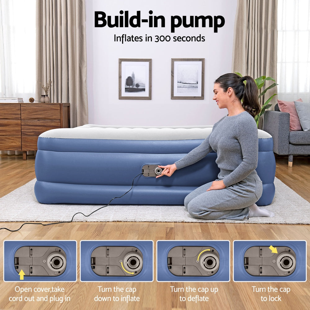 Inflatable Mattresses: Bestway Air Mattress King Inflatable Bed 56cm Airbed Blue
