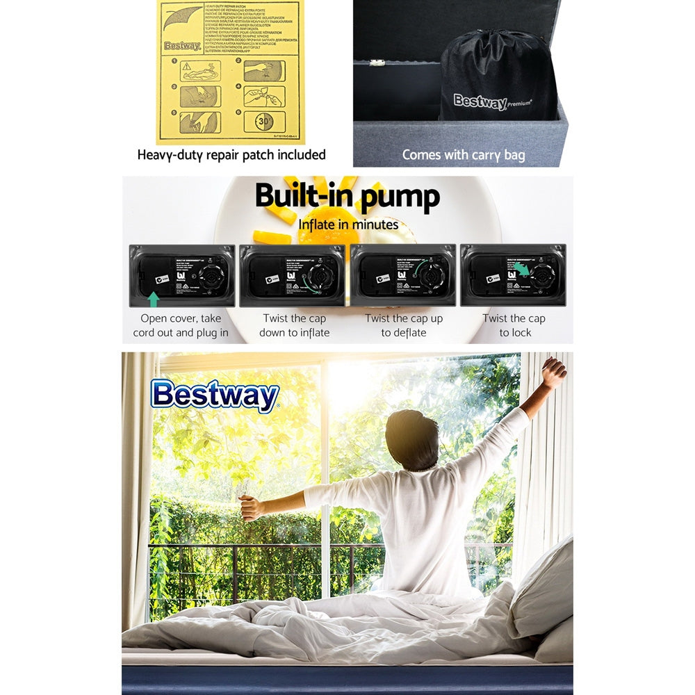 Inflatable Mattresses: Bestway Air Mattress King Inflatable Bed 56cm Airbed Blue
