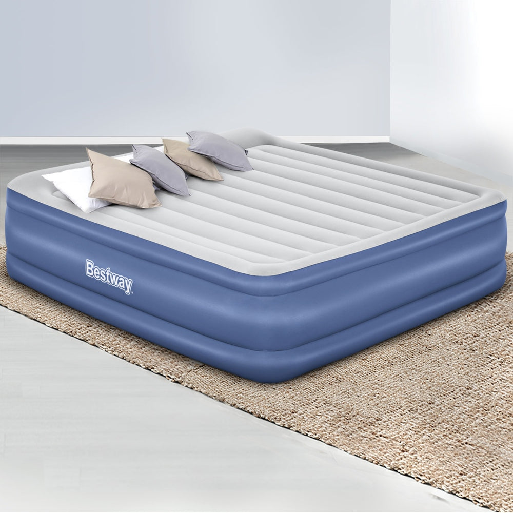 Inflatable Mattresses: Bestway Air Mattress King Inflatable Bed 56cm Airbed Blue
