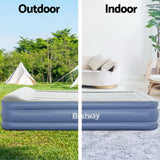 Inflatable Mattresses: Bestway Air Mattress Queen Inflatable Bed 46cm Airbed Blue