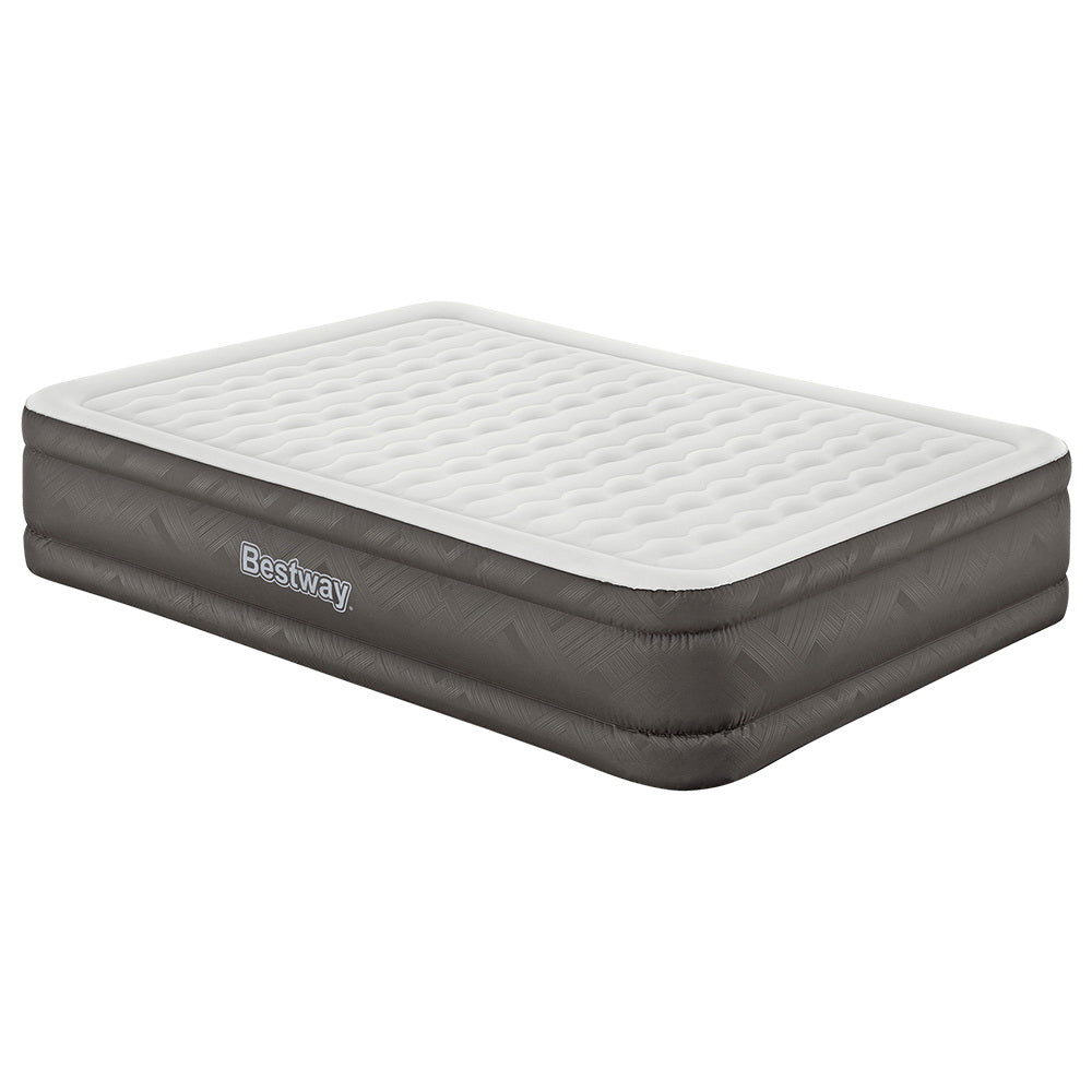 Inflatable Mattresses: Bestway Air Mattress Queen Inflatable Bed 46cm Airbed Grey