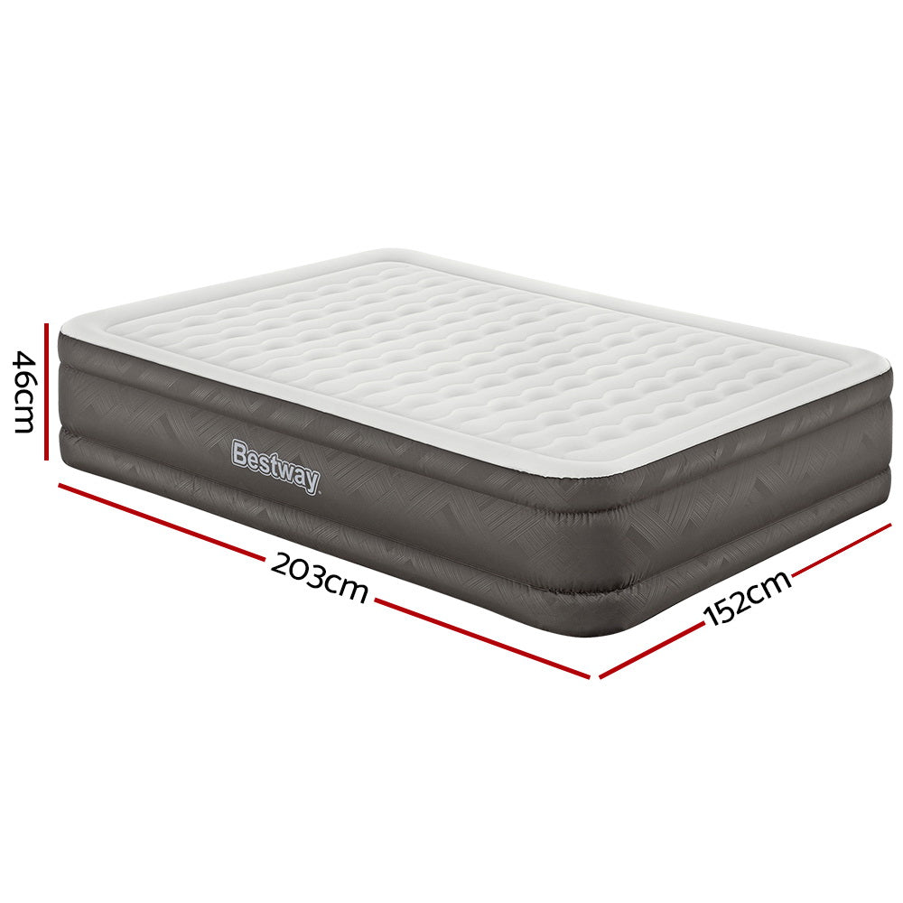 Inflatable Mattresses: Bestway Air Mattress Queen Inflatable Bed 46cm Airbed Grey