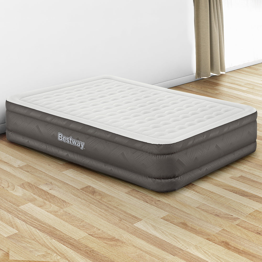 Inflatable Mattresses: Bestway Air Mattress Queen Inflatable Bed 46cm Airbed Grey