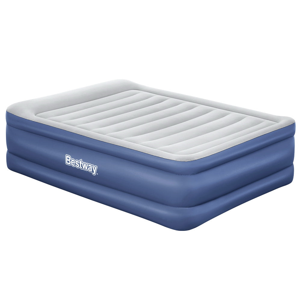 Inflatable Mattresses: Bestway Air Mattress Queen Inflatable Bed 61cm Airbed Blue