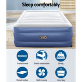 Inflatable Mattresses: Bestway Air Mattress Queen Inflatable Bed 61cm Airbed Blue