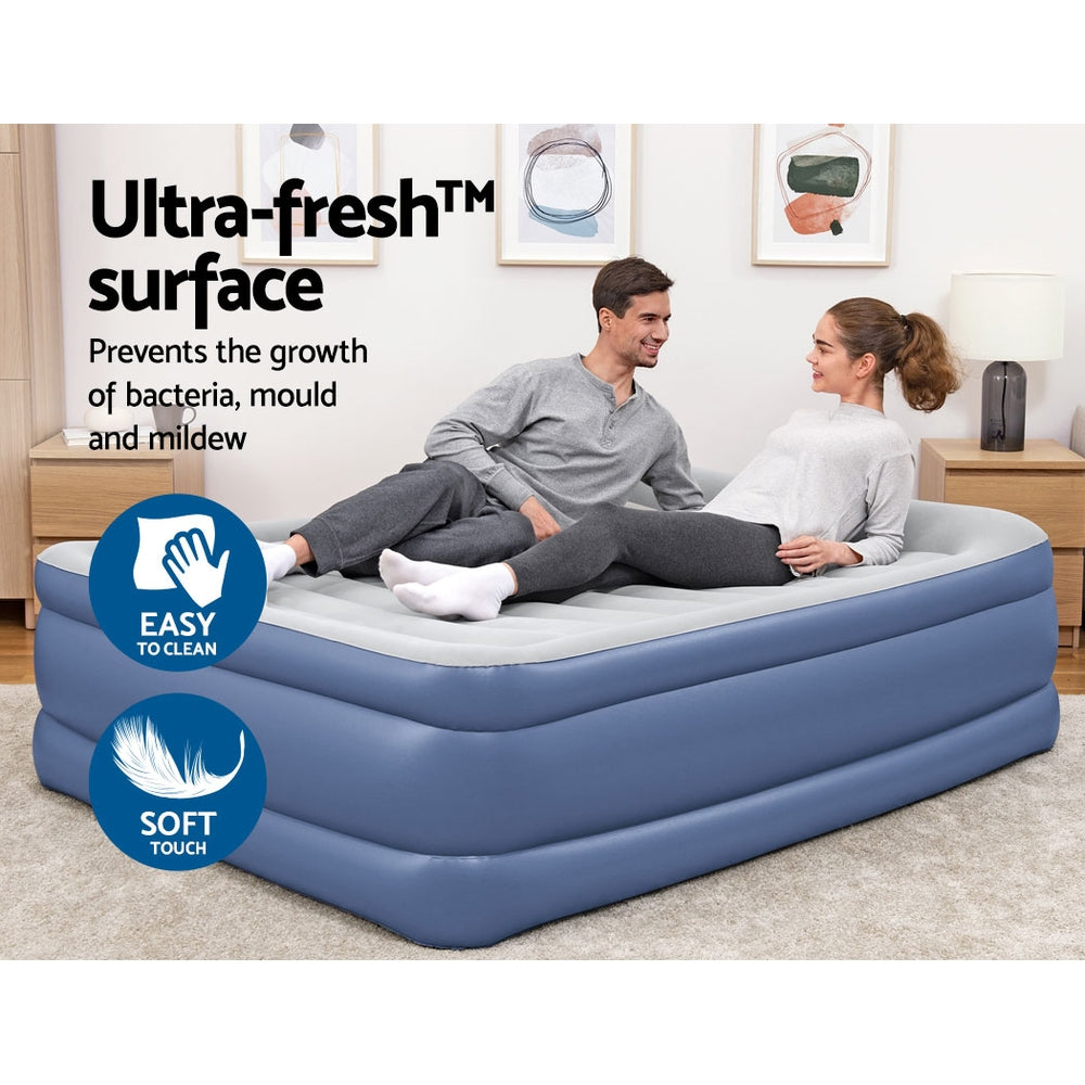 Inflatable Mattresses: Bestway Air Mattress Queen Inflatable Bed 61cm Airbed Blue