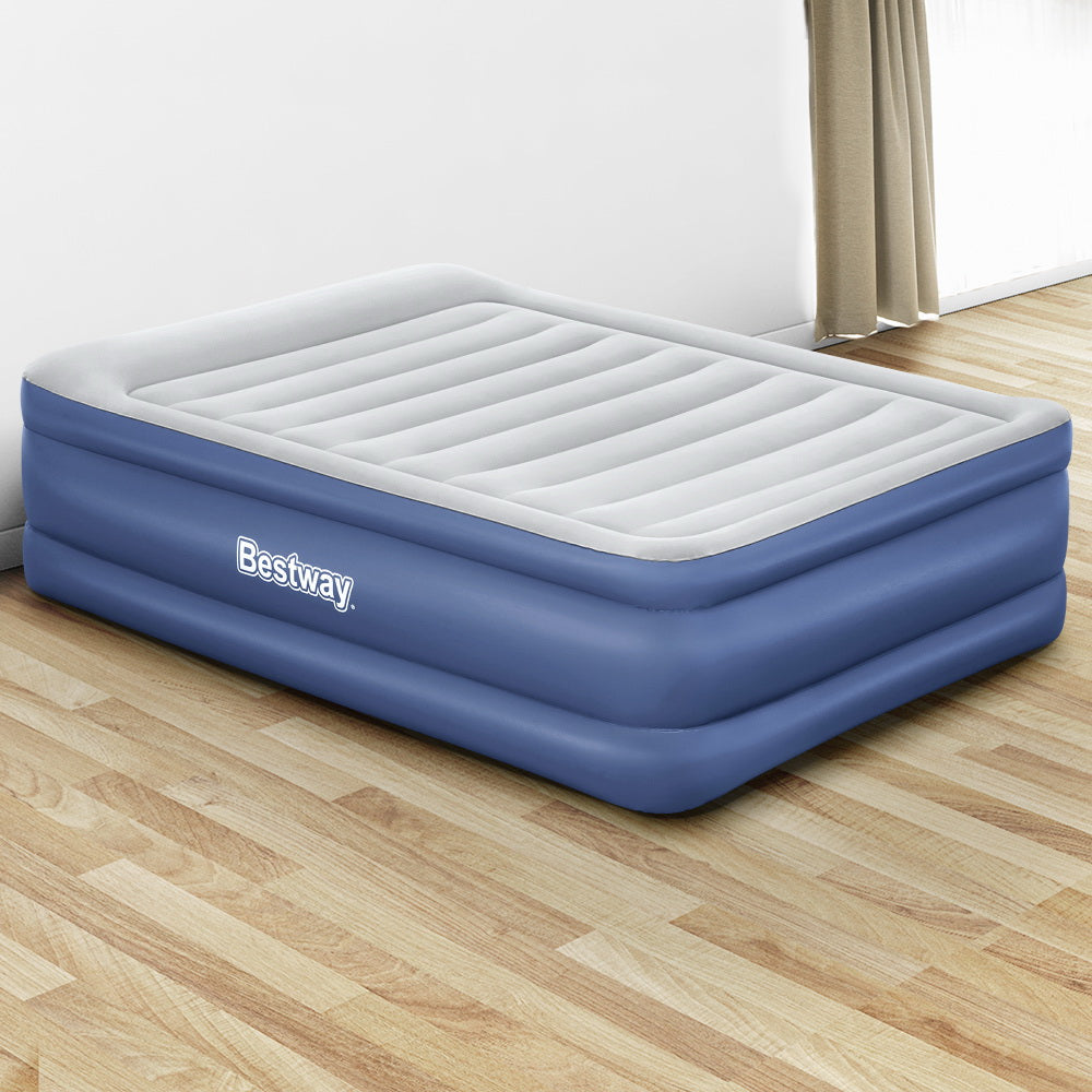 Inflatable Mattresses: Bestway Air Mattress Queen Inflatable Bed 61cm Airbed Blue