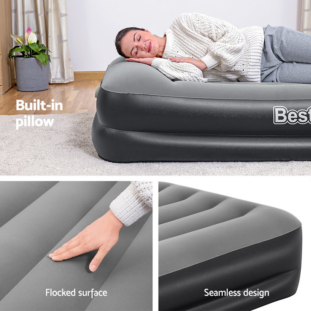Inflatable Mattresses: Bestway Air Mattress Single Inflatable Bed 46cm Airbed Black