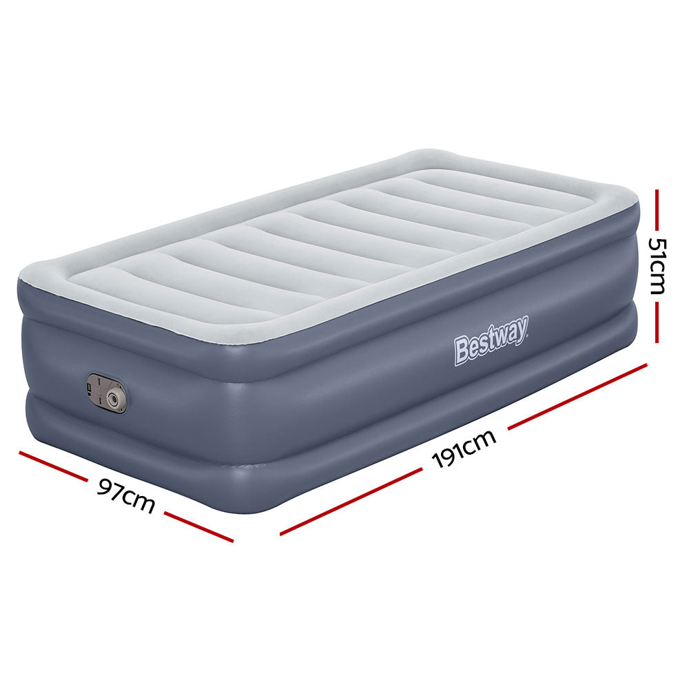 Inflatable Mattresses: Bestway Mattress Air Bed Single Size 51CM Inflatable Camping Beds Home Outdoor