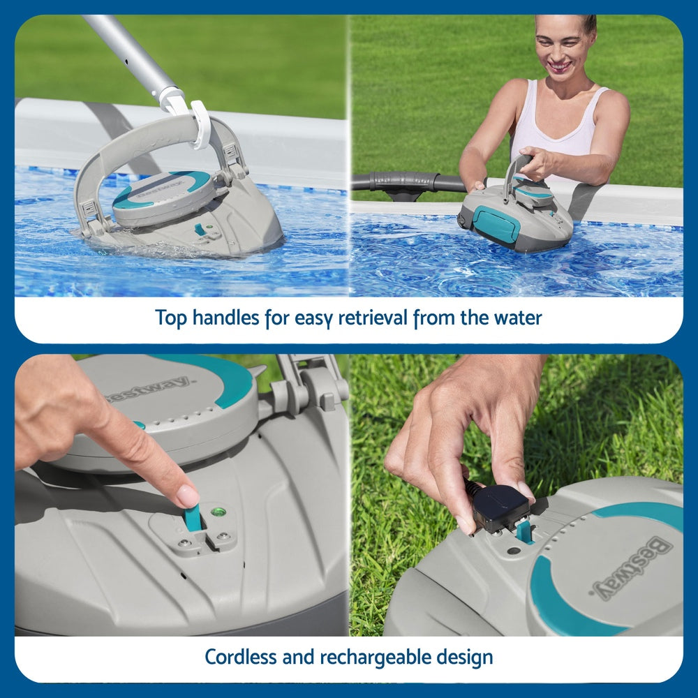 Pool Sweeps & Vacuums: Bestway Robotic Pool Cleaner Cordless Automatic Robot Clean Swimming Pools Floor