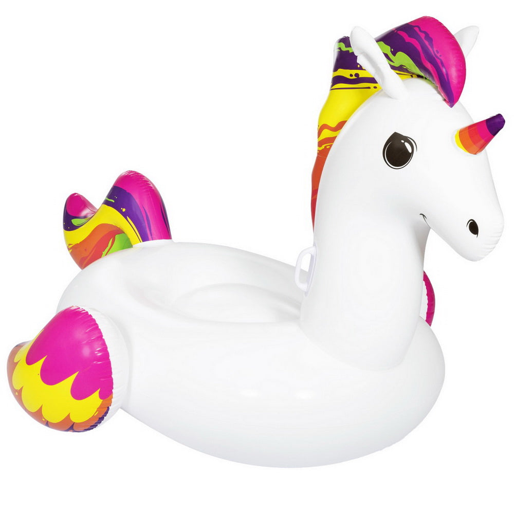 Pool Toys & Inflatables: Bestway Unicorn Float Rider Inflatable Ride On Floating Pool Lounger 224x156CM