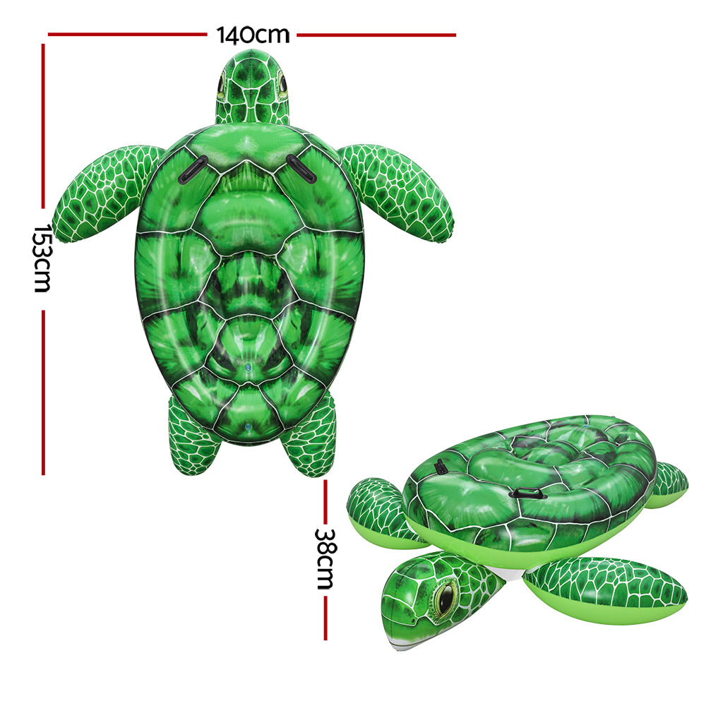 Pool Toys & Inflatables: Bestway Float Turtle Rider Inflatable Ride On Floating Pool Lounger 153x140CM