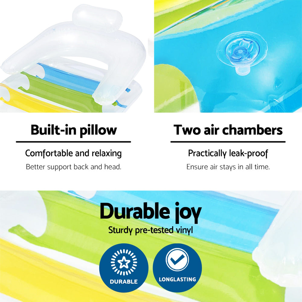 Arm Chairs & Recliners: Bestway Pool Float Inflatable Lounge Seat Pillow Bed