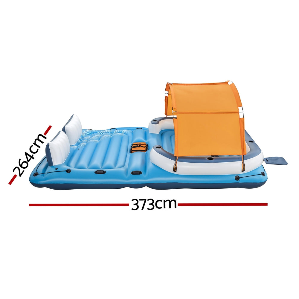 Pool Toys & Inflatables: Bestway Pool Float Island Inflatable Lounge 6-person Raft Seat Canopy