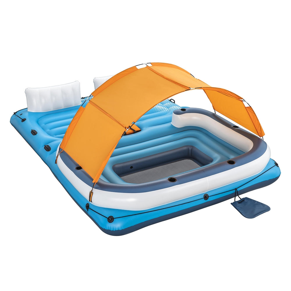 Pool Toys & Inflatables: Bestway Pool Float Island Inflatable Lounge 6-person Raft Seat Canopy