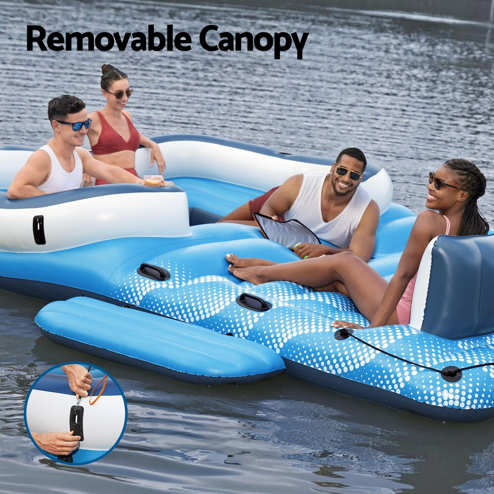 Pool Toys & Inflatables: Bestway Pool Float Island Inflatable Lounge 6-person Raft Seat Canopy
