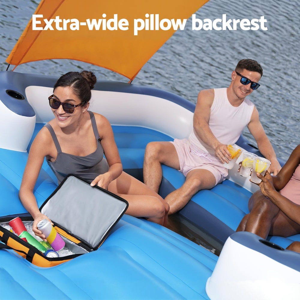 Pool Toys & Inflatables: Bestway Pool Float Island Inflatable Lounge 6-person Raft Seat Canopy