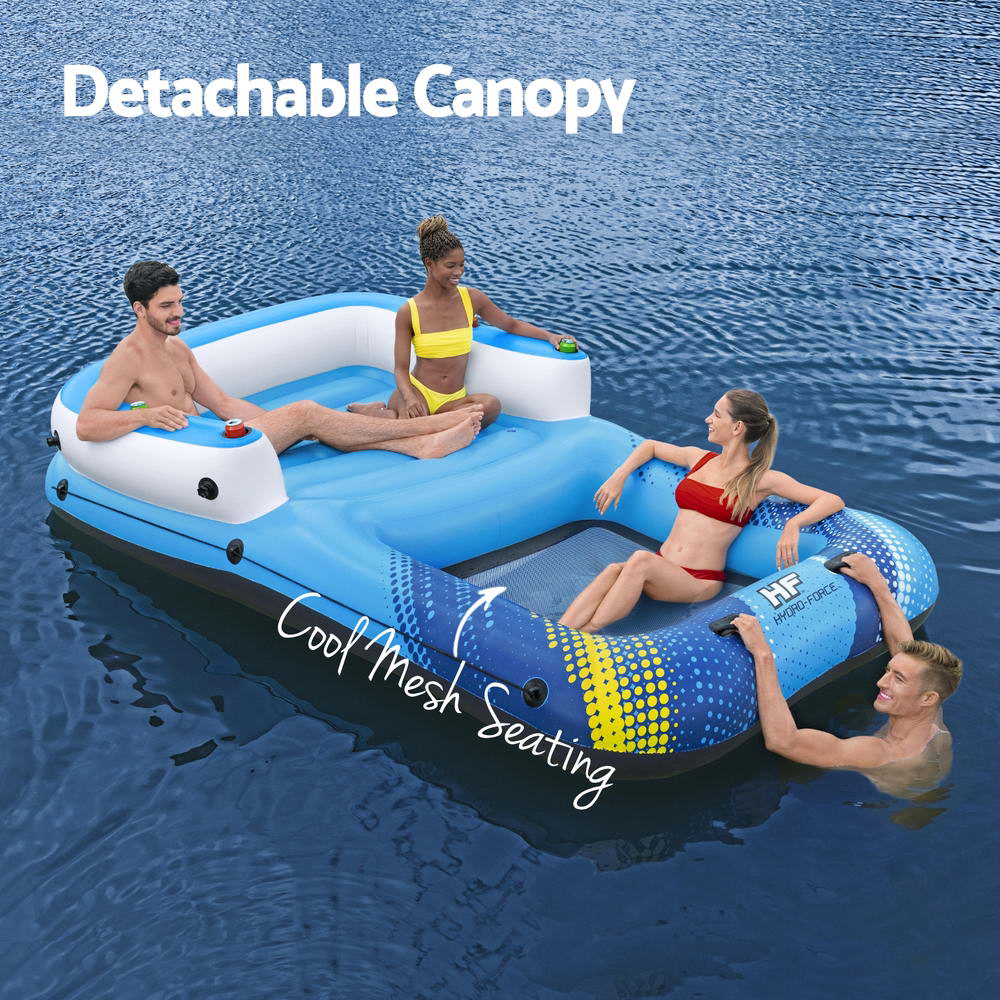 Pool Toys & Inflatables: Bestway Inflatable Floating Island Float Lounger Sunshade Pool Bed 3.05Mx1.86M