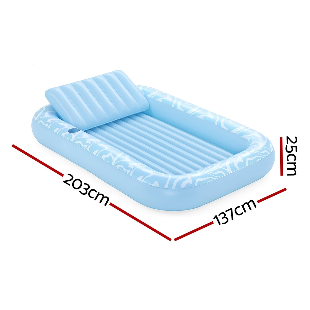 Pool Toys & Inflatables: Bestway Float Floating Seat Pool Lounger Inflatable Lounge Chair Bed Pillow Cup Holder 2.03MX1.37M