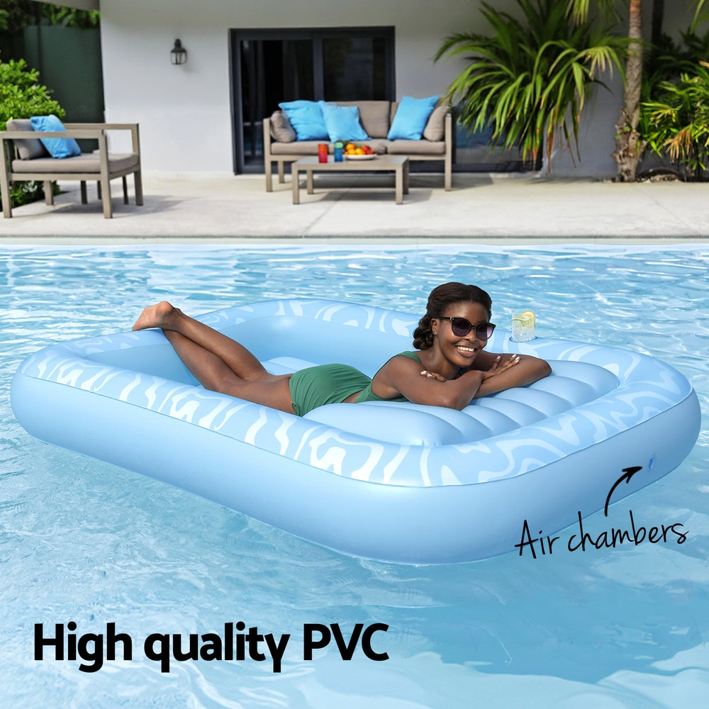 Pool Toys & Inflatables: Bestway Float Floating Seat Pool Lounger Inflatable Lounge Chair Bed Pillow Cup Holder 2.03MX1.37M