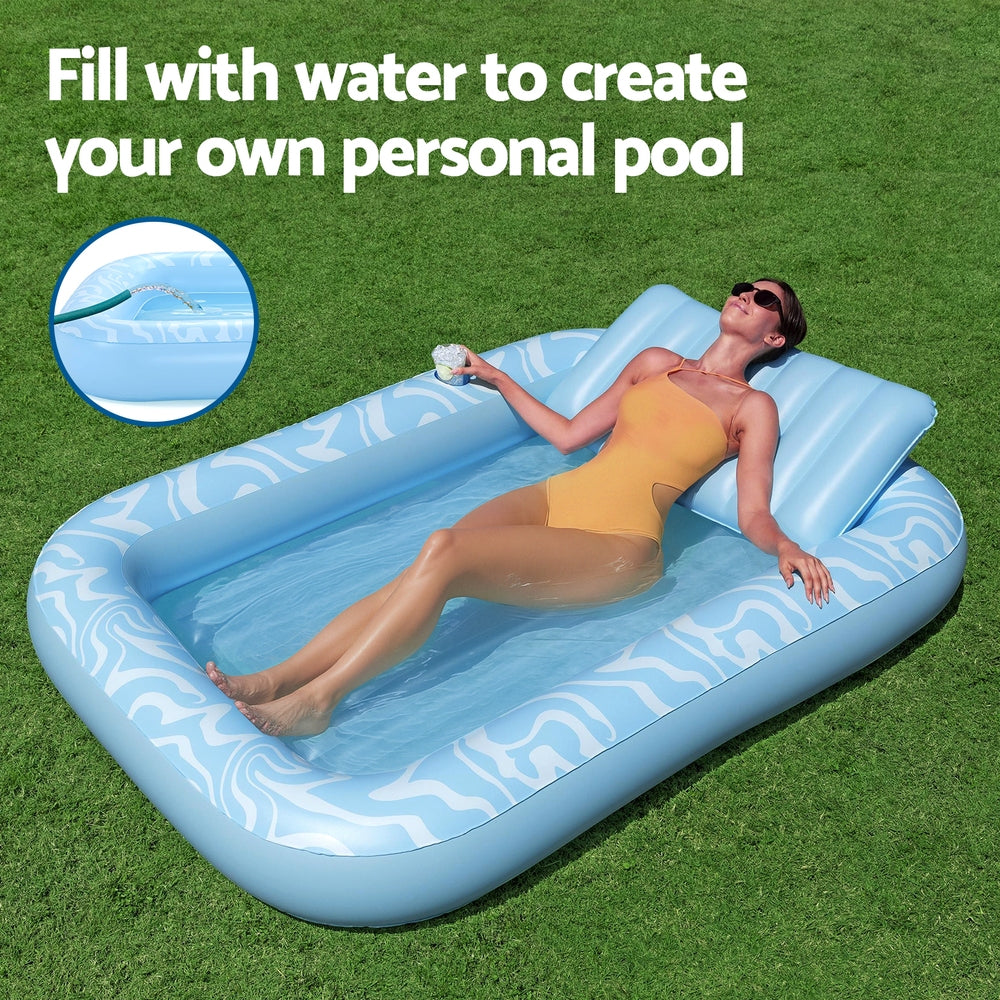 Pool Toys & Inflatables: Bestway Float Floating Seat Pool Lounger Inflatable Lounge Chair Bed Pillow Cup Holder 2.03MX1.37M