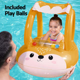 Pool Toys & Inflatables: Bestway Kids Inflatable Fox Swim Float Floating Seat Canopy Pool Toys 94x66CM