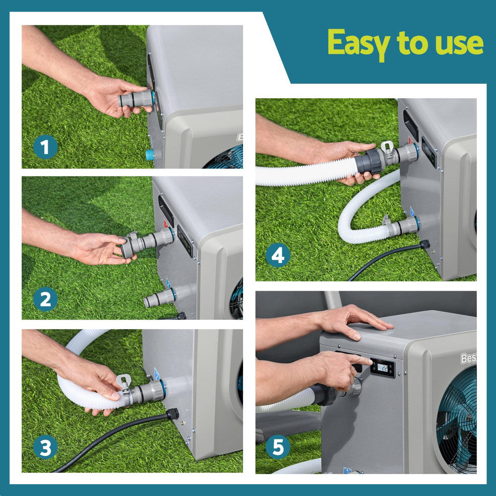 Fountain & Ponds Accessories: Bestway 4.4kW Pool Heater Water Temperature Heating Fit Pools up to 30,000L