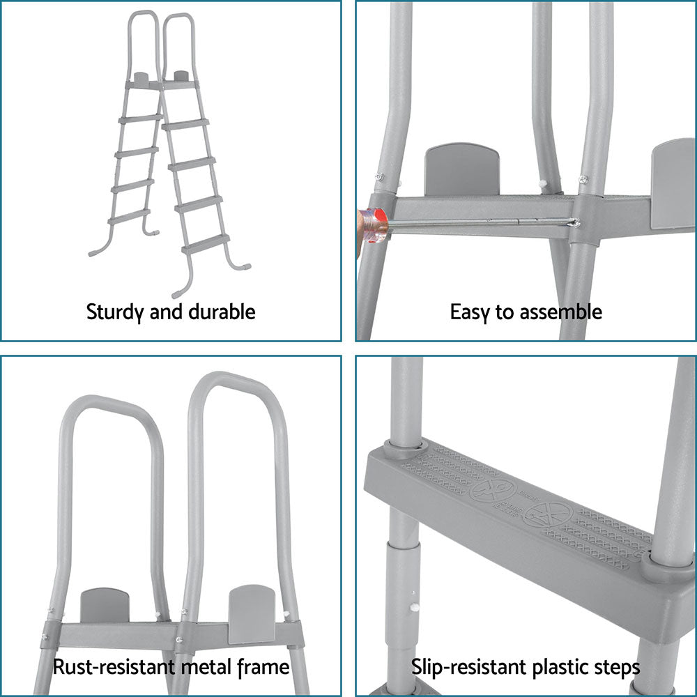 Swimming Pools: Bestway Above Ground Pool Ladder with Removable Steps