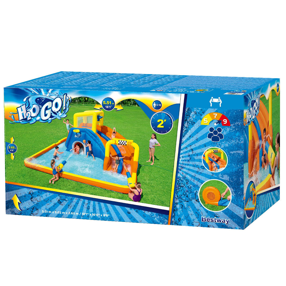 Swimming Pools: Bestway Water Slide 551x502x265cm Kids Play Park Inflatable Swimming Pool