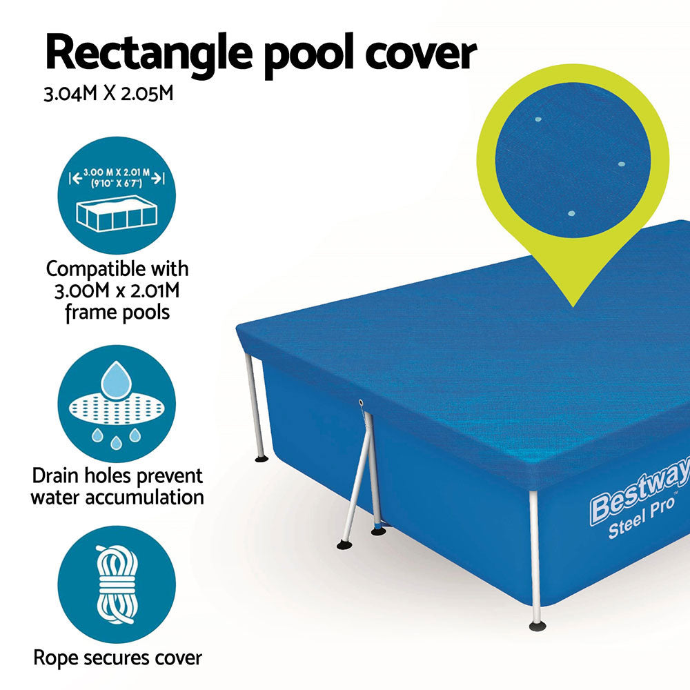 Pool Covers & Accessories: Bestway Pool Cover 58106 Fits 3x2.01m Above Ground Swimming Pool PE Blanket