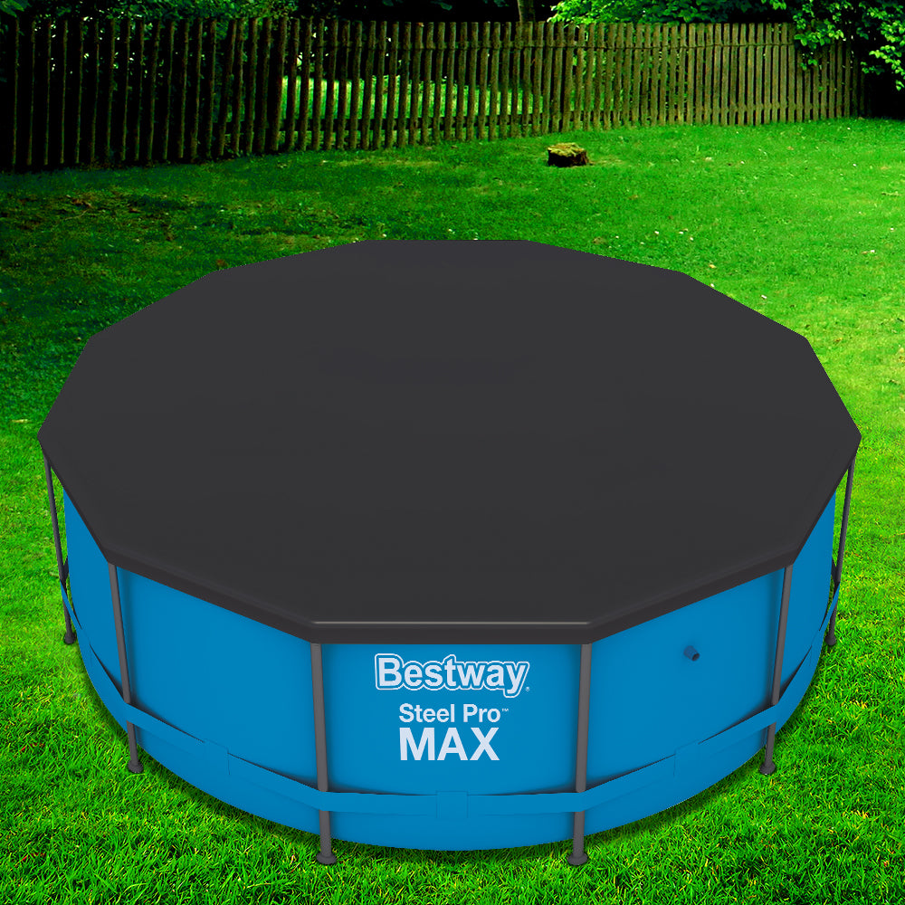 Pool Covers & Accessories: Bestway Pool Cover Fits 3.66m/12ft Round Swimming Pool PVC Blanket 3.7m
