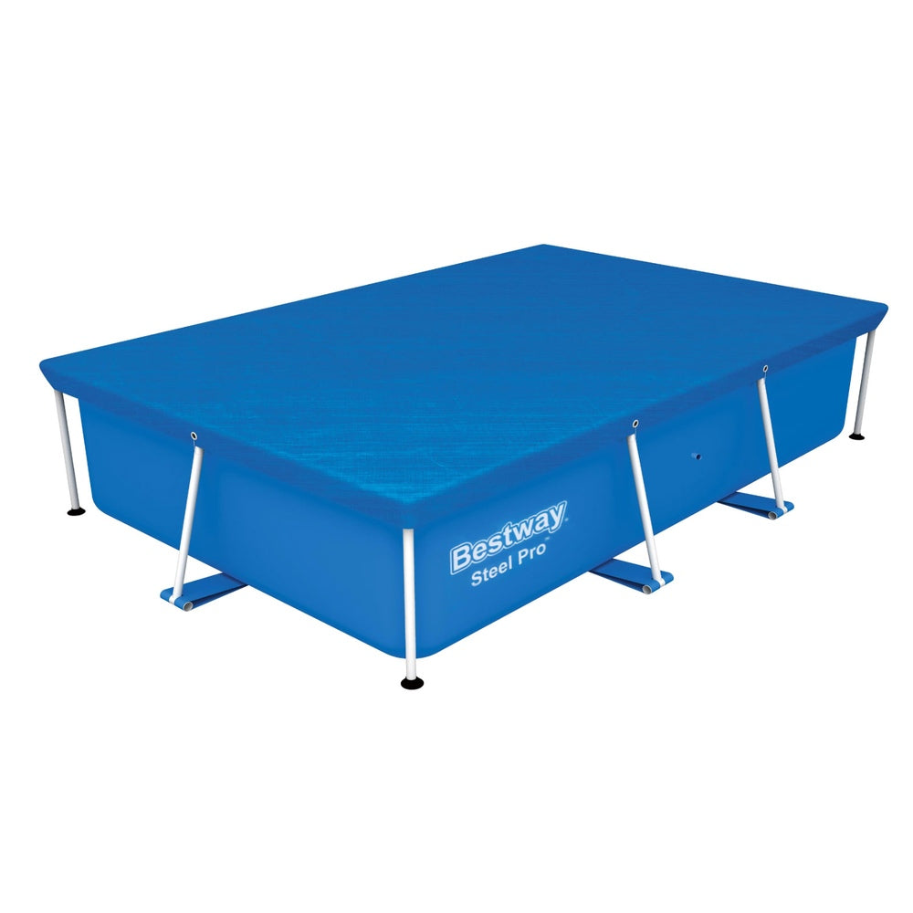 Swimming Pools: Bestway Pool Cover 264x174cm Rectangle Swimming Pool PE Shelter Fits 259x170cm Pools
