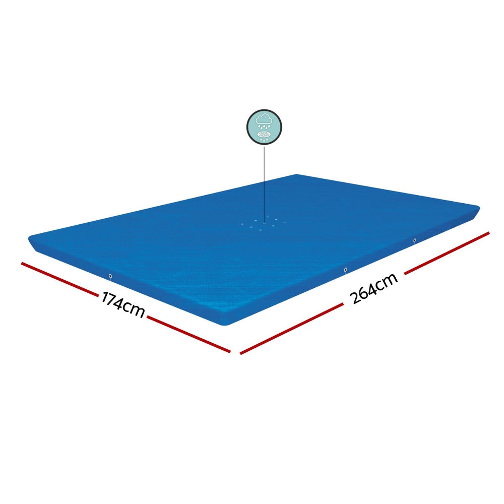 Swimming Pools: Bestway Pool Cover 264x174cm Rectangle Swimming Pool PE Shelter Fits 259x170cm Pools