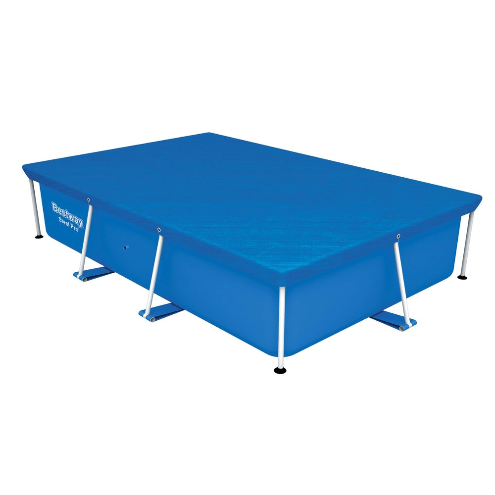 Swimming Pools: Bestway Pool Cover 264x174cm Rectangle Swimming Pool PE Shelter Fits 259x170cm Pools