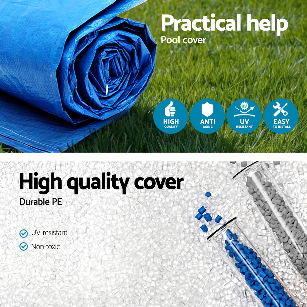 Swimming Pools: Bestway Pool Cover 264x174cm Rectangle Swimming Pool PE Shelter Fits 259x170cm Pools