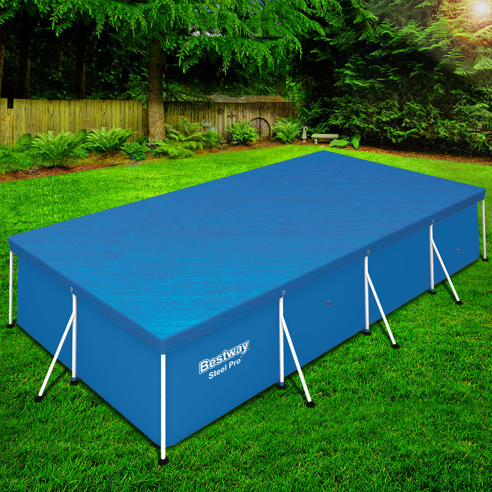 Pool Covers & Accessories: Bestway 58017 Pool Cover Fits 4x2.11m Above Ground Swimming Pool PE Blanket