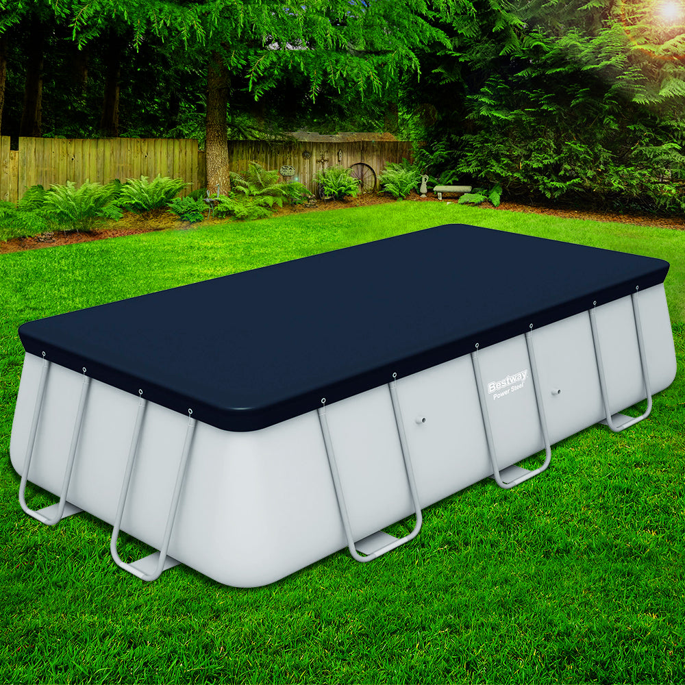 Pool Covers & Accessories: Bestway Pool Cover Fits 4.12x2.01m Above Ground Swimming Pool PVC Blanket