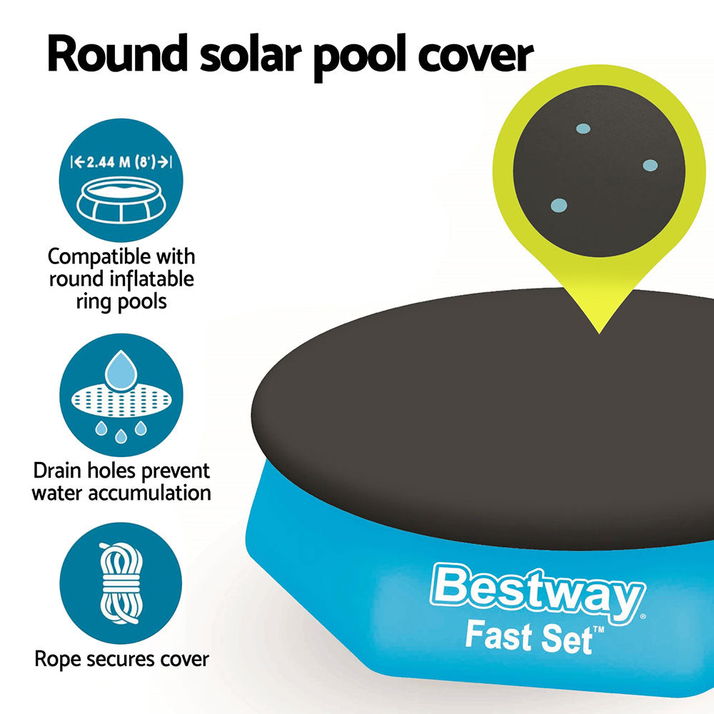 Pool Covers & Accessories: Bestway Pool Cover Fits 2.44m Above Ground Swimming Pool PVC Blanket