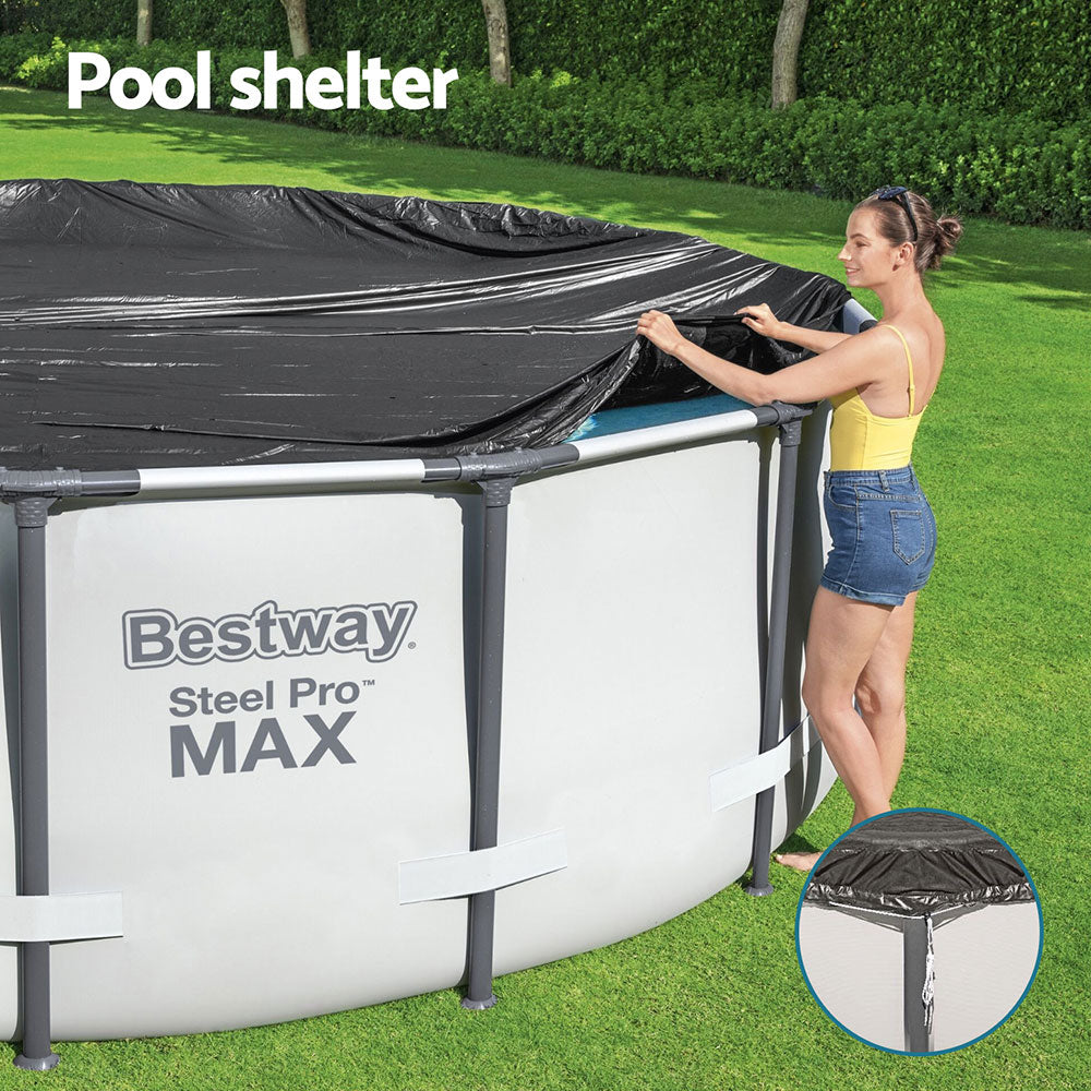 Pool Covers & Accessories: Bestway Pool Cover Fits 3.05m Round Above Ground Swimming Pool PVC Blanket