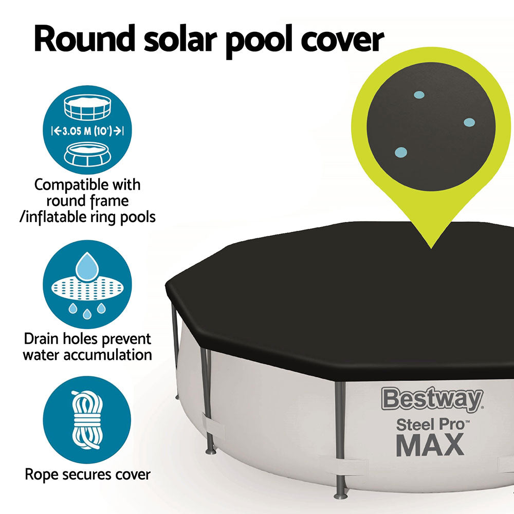 Pool Covers & Accessories: Bestway Pool Cover Fits 3.05m Round Above Ground Swimming Pool PVC Blanket