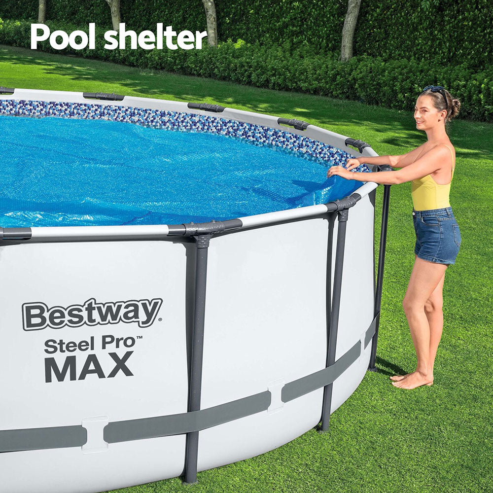 Pool Covers & Accessories: Bestway Pool Cover Solar Fits 4.17m Round Above Ground Swimming Pool Blanket