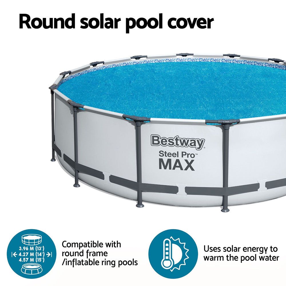 Pool Covers & Accessories: Bestway Pool Cover Solar Fits 4.17m Round Above Ground Swimming Pool Blanket